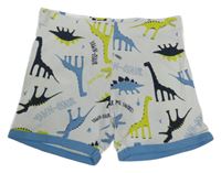 Bielo-modré bavlnené kraťasy s dinosaurami H&M