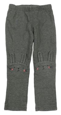 Tmavosivé melírované teplákové legíny so zajačikmi H&M