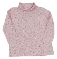 Ružové tričko s motýlikmi a rolákom Primark