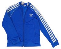 Modrá sportovní propínací mikina s logem Adidas