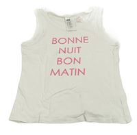 Biely top s nápisom H&M