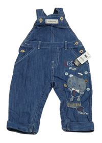 Nové - Modré podšité laclové rifle s medvědem Dunnes