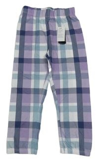 Nové - Lila-bílo-modrošedé kostkované pyžamové kalhoty Dunnes
