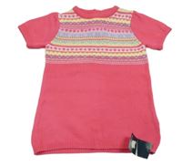 Nové - Tmavorůžové svetrové šaty se vzorem Early Days