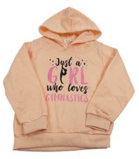 Marhuľová mikina s gymnastkou a kapucňou