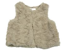 Béžová kožušinová podšitá vesta H&M