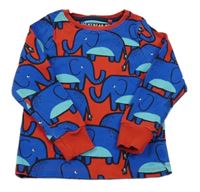 Červeno-modré pyžamové tričko so slonmi Next