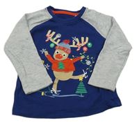 Tmavomodro-šedé triko se sobem Miniclub