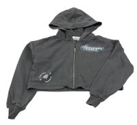 Tmavosivá prepínaci crop mikina s nápisom a kapucí - Powercuff Girls H&M