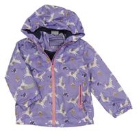 Levandulová šusťáková jarní bunda s lamami a kapucí Impidimpi