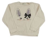 Světlebéžová mikina s králíkem s mašlí C&A