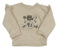 Béžová mikina s Minnie s Mickeym a volánky George