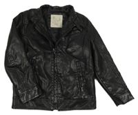 Černá koženková zateplená bunda OVS