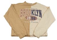 Hnedo-béžová mikina s nápisom a číslom Pep&Co