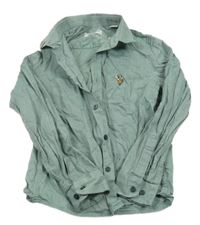 Zelená melírovaná košile s výšivkou U.S. Polo Assn.