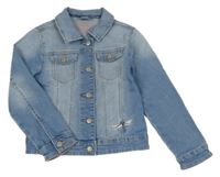 Modrá riflová bunda s vážkou C&A