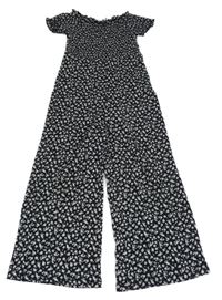 Čierny kvetovaný culottes overal Page One Young