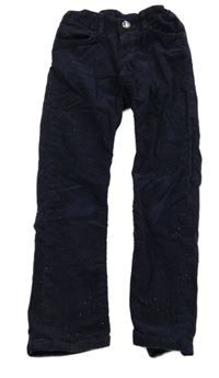 Tmavomodré trblietavé menšestrové nohavice H&M