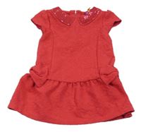 Malinové vzorované šaty s flitrami Baker