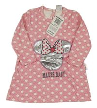 Nové - Tmavorůžové melírované šaty s Minnie