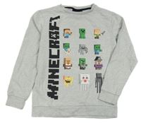 Šedá melírovaná mikina s Minecraft George