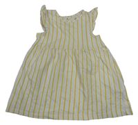 Bielo-žlté pruhované bavlnené šaty H&M