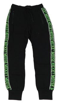 Černé tepláky s pruhem s nápisy - Mickey H&M