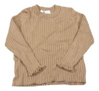 Hnedý rebrovaný ľahký sveter H&M