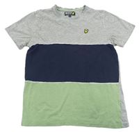 Sivo-tmavomodro-zelené tričko Lyle&Scott