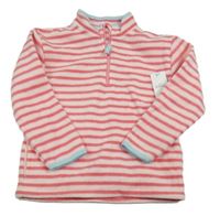 Nové - Ružová pruhovaná fleecová mikina Nutmeg