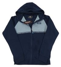 Nové - tmavomodro-modrá propínací thermo mikina s logem a kapucí McKenzie