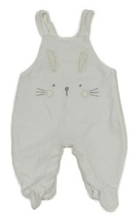 Bílé sametové dupačky s králikom George