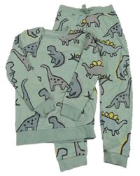 2 set - zelená mikina s dinosaury + tepláky George