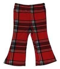 Červeno-černé kostkované legíny 