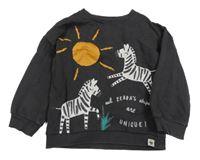 Tmavosivá mikina so zebrami F&F