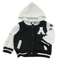 Čierno-biela prepínaci mikina s kapucňou shein