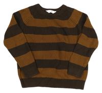 Hnedý pruhovaný sveter H&M