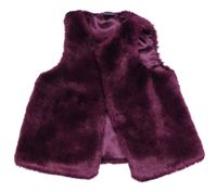 Vínová kožušinová podšitá vesta Next