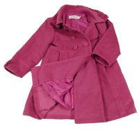 Růžový flaušový kabát s kvítky 