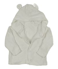 Bílý propínací svetr s kapucí St. Bernard