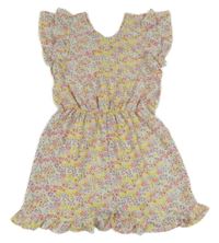 Bílo-barevný květovaný kraťasový overal Matalan