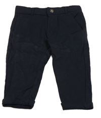 Tmavomodré chino teplákové nohavice