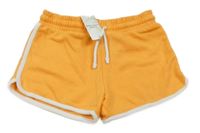 Nové - pomerančové teplákové kraťasy s bílým lemem Matalan