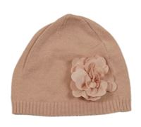 Světlerůžová úpletová čepice s květinou Mamas&Papas