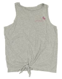 Sivý melírovaný top s uzlom