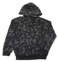 Sivo-čierna vzorovaná mikina s kapucňou H&M