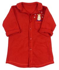 Červený fleecový kabát s medvěďom Mothercare