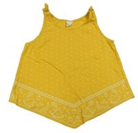 Žltý bodkovaná ý vzorovaný top Zara