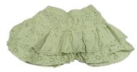 Mintová sukňa s madeirou Zara