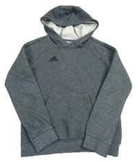 Tmavošedá mikina s logem a kapucí Adidas
